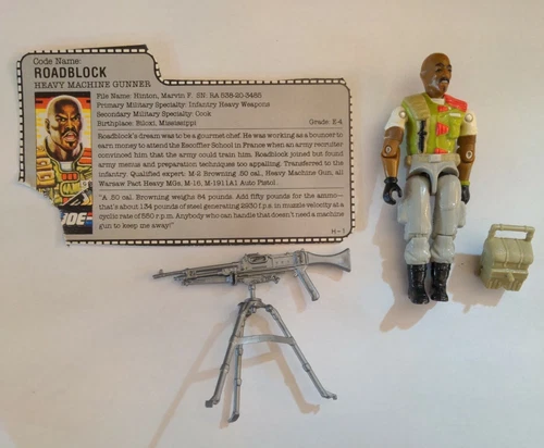 ROADBLOCK V2 1986 GI JOE Hasbro Vintage Action Figure, w/Accessories