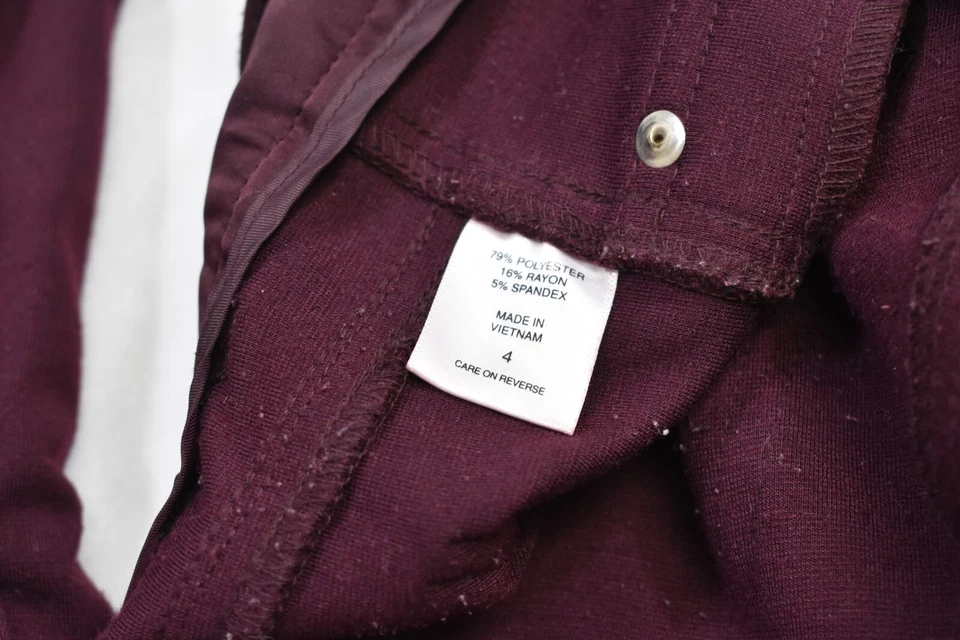 New York Company Womens Burgundy 5 Pocket Style Skinny Leggings Pants Size 4 - Image 4 of 4