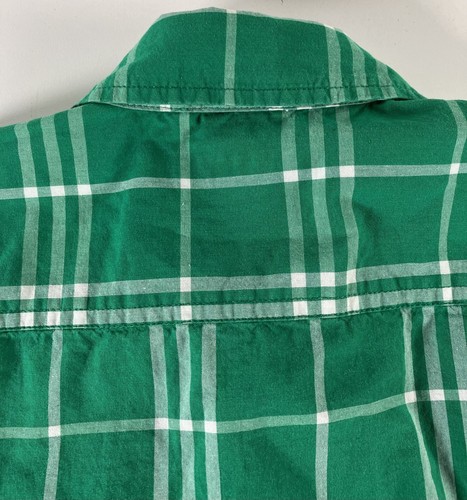Gap Kids Shirt Button Down Plaid Long Sleeve Green Cotton Boys Small 6 year old - Picture 10 of 13