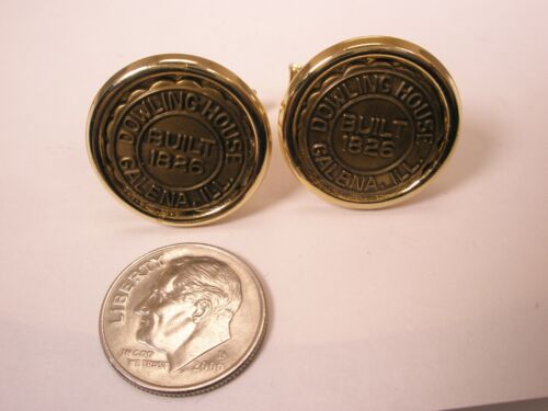 Dowling House Galena Illinois Travel Souvenir Vintage Cuff Links - Picture 2 of 7