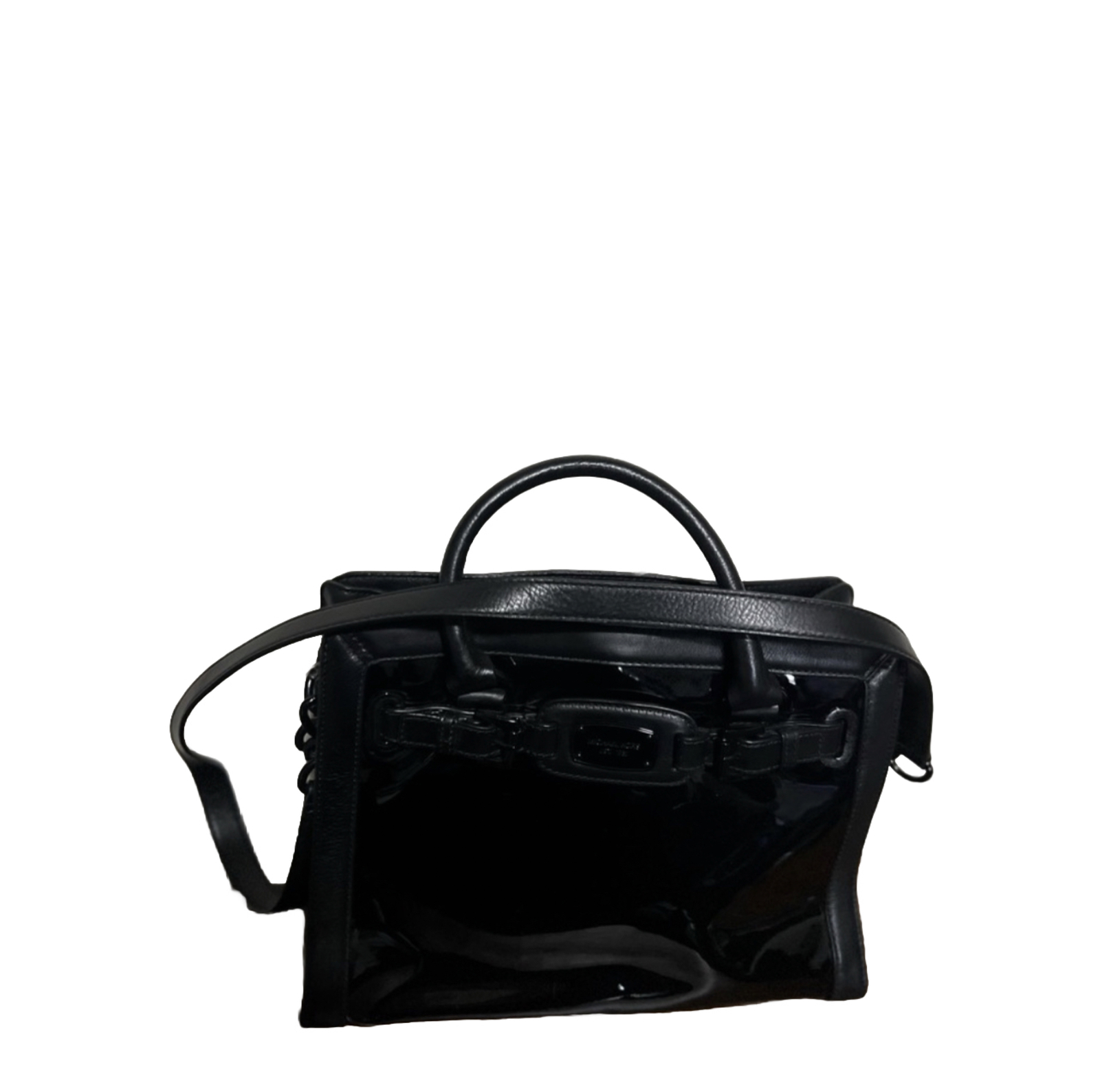 NWT Michael Kors Hamilton Frame Out Patent Black Bag image 2