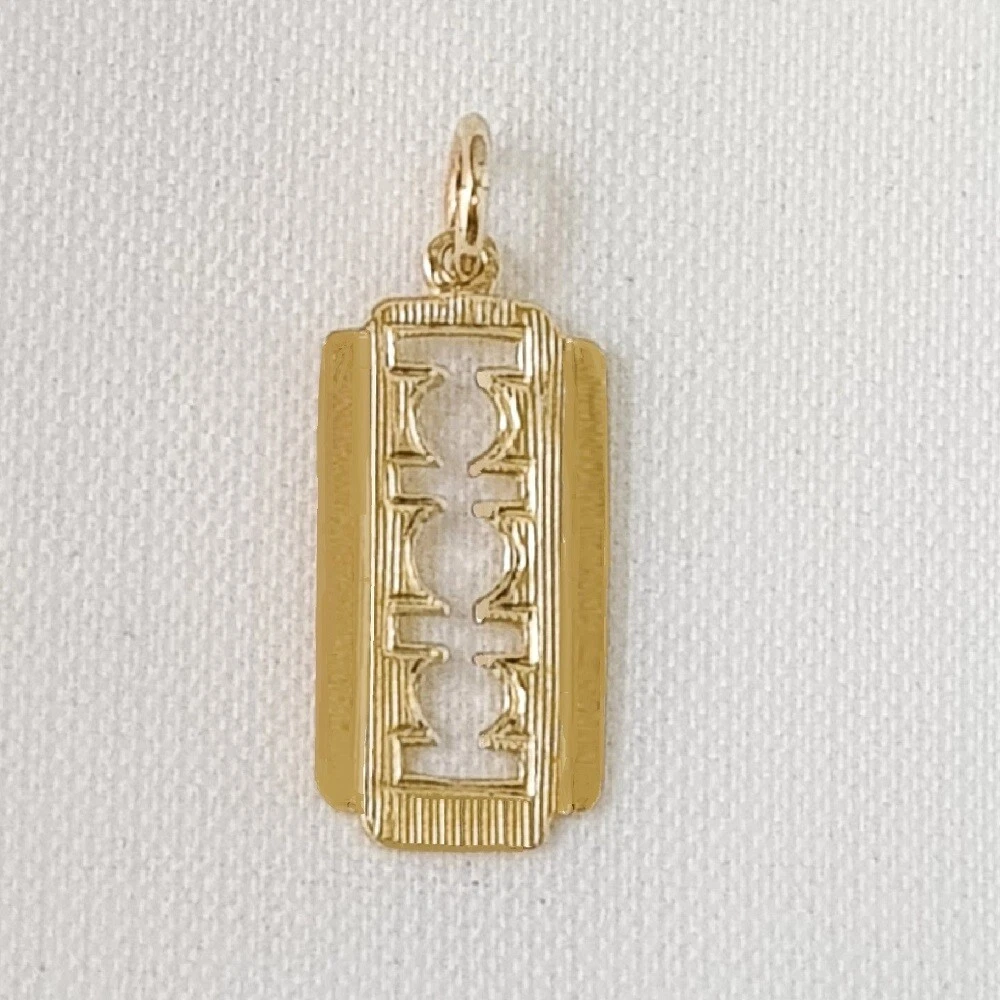 14k Yellow Gold Razor Blade Pendant Charm Made in USA eBay