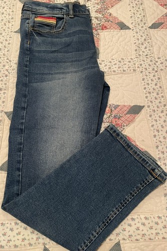 GAP Denim Girls Stretch Jeans Embroidered "LOVE" Size 18 - Picture 5 of 9