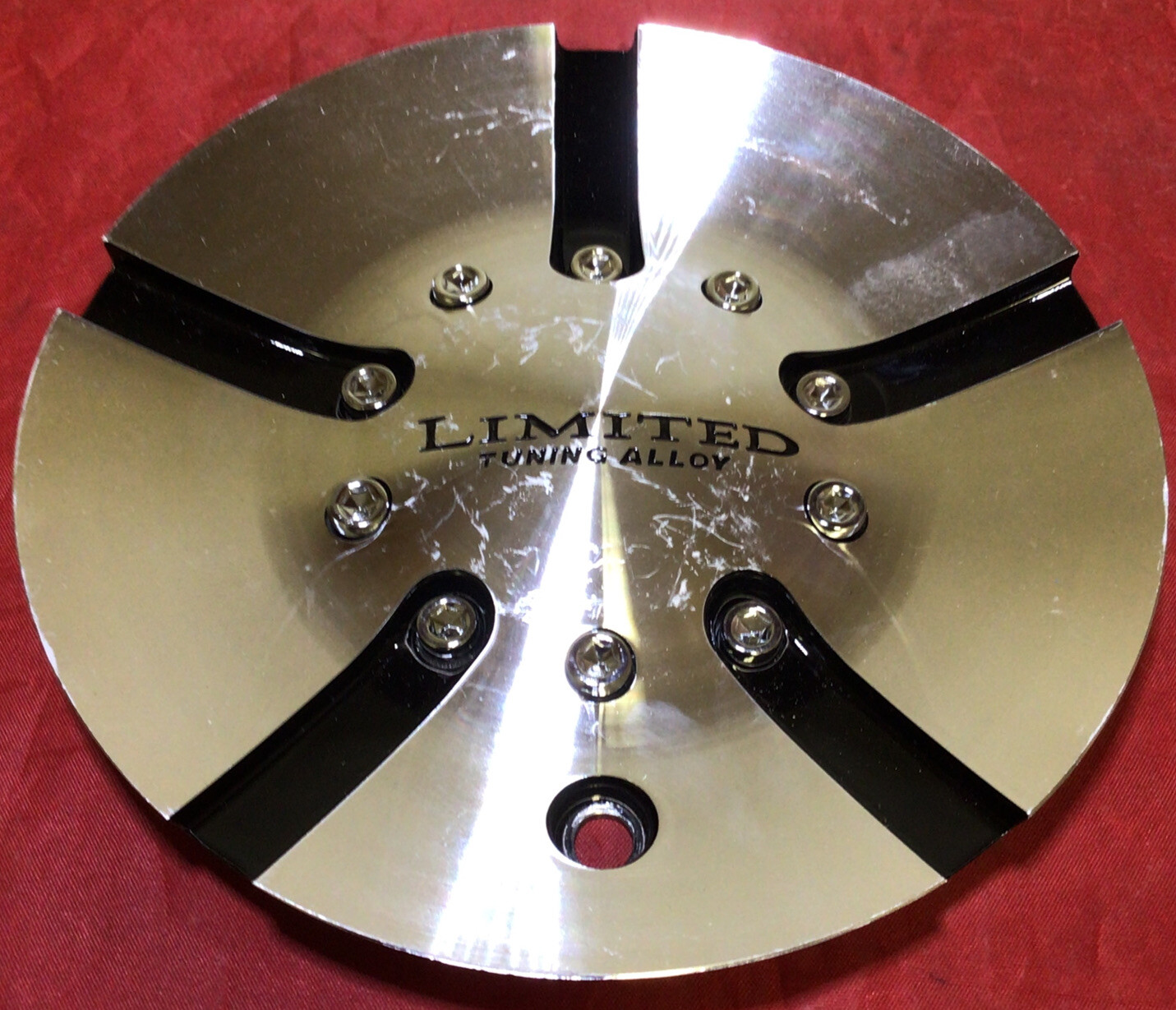 ONE USED LIMITED TUNING ALLOY Wheels CHROME/BLACK Center Cap NO P/N 12345