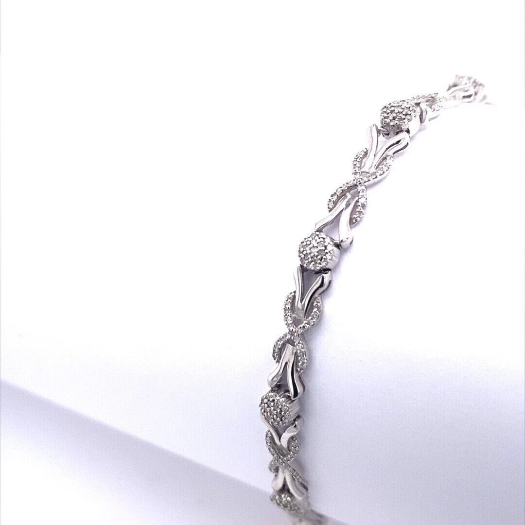 VALENTINO Bracciale Tennis Matrimonio Moissanite Taglio Tondo 8 24 Ct Argento Sterling 925