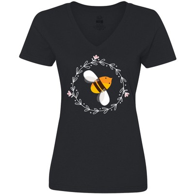 Inktastic Bee Cute Kids Honeybee Women's V-Neck T-Shirt Lover Flowered Beekeeper