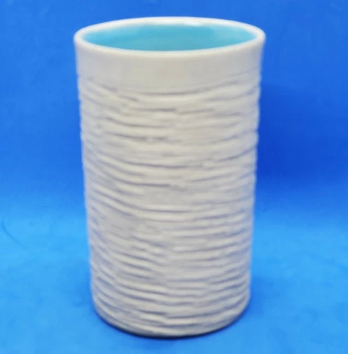 Vintage Pigeon Forge Pottery Textured Stoneware Tumbler, Tennessee Blue Interior