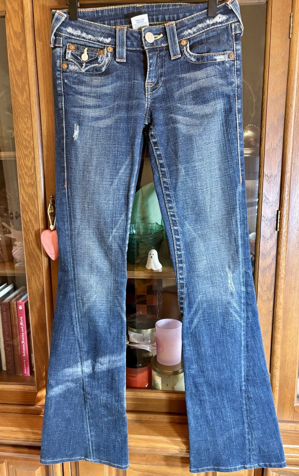 VTG Y2K True Religion Joey Big T Stitch Bootcut Flare Jeans size 26 Low Rise