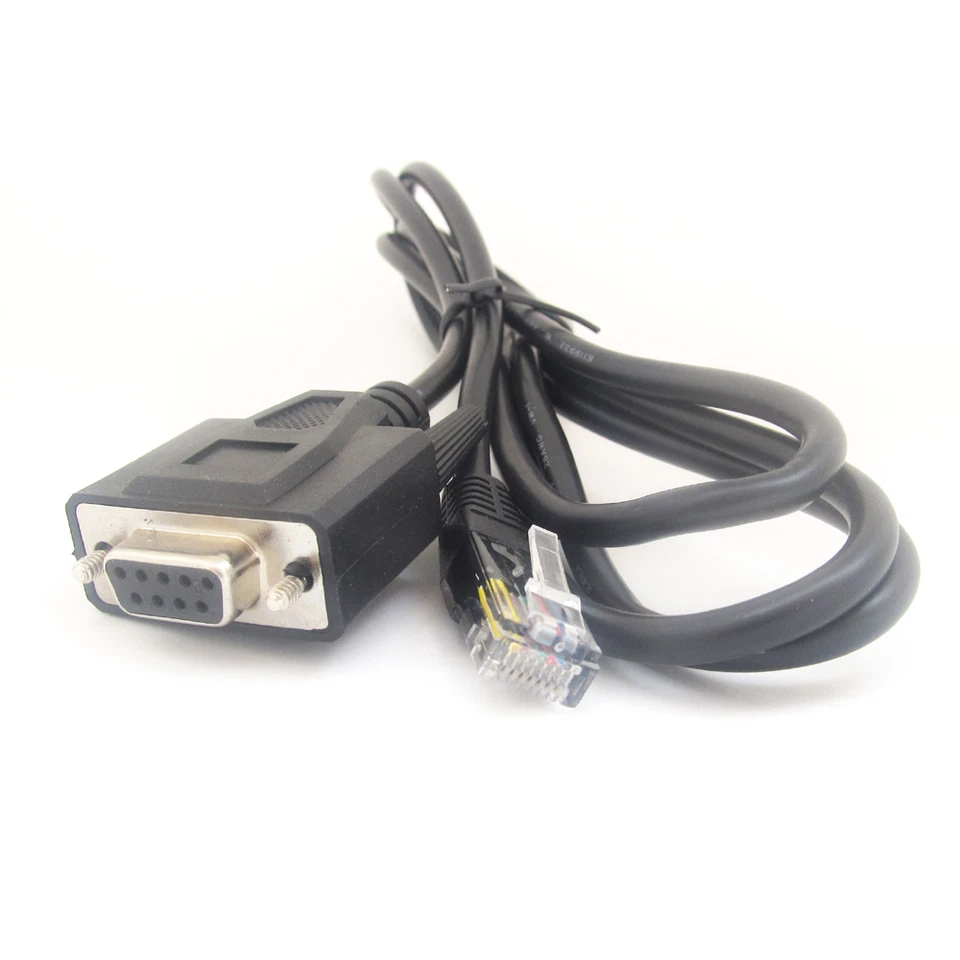 1pc 1.5M/5FT Black RJ45 Male to Serial DB9 9pin Female Lan Router Adapter Cable - Image 4 of 4
