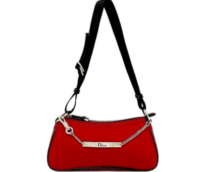CHRISTIAN DIOR Rhinestone Hardcore Mini Chain Handbag Japan Auth