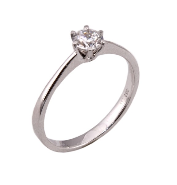 Damenring Ring SolitäR Brillant 0.30 Carat W/Si WeißGold 585 14Kt Krappenfassung-image