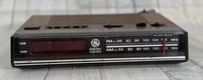 GE General Electric Alarm Clock AM/FM Radio 7-4624B Wood Grain Works Great