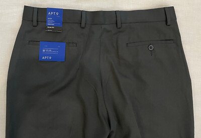 APT. 9 Mens Slim Fit Dress Pants 34X36 Tall W34L36 Easy Care
