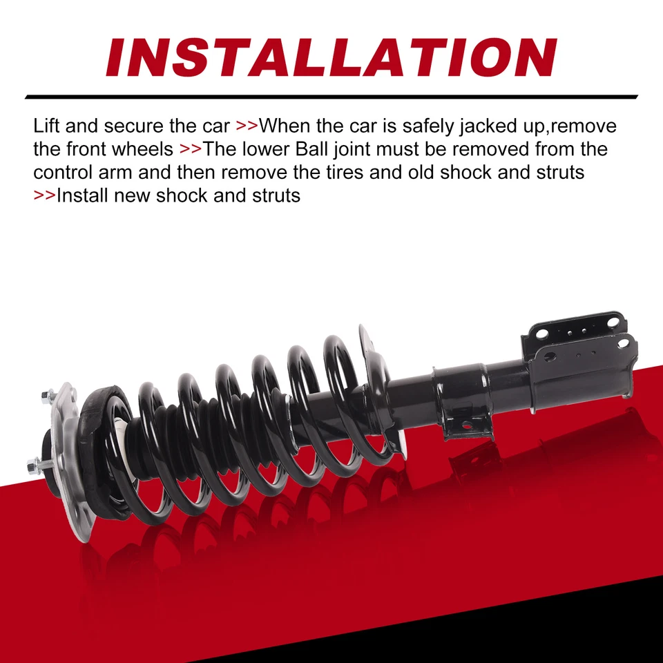 Pair Front Complete Struts with Coil Springs for 1998-2004 Volvo 850 S70 V70 C70 - Image 2 of 4