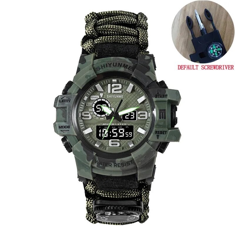 Montre multifonctionnelle pour homme qui résiste à l'eau et aux chocs en camping