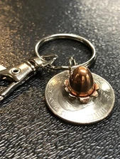 9mm Bullet Quarter Keychain Unique Gift