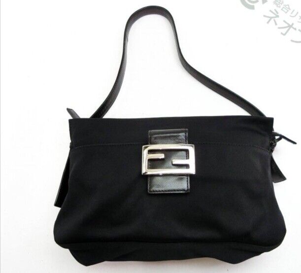 FENDI Mamma Baguette Shoulder Bag Nylon Black 2321 26566 009 FENDI Mamma Baguette Shoulder Bag Nylon Black 2321 26566 009