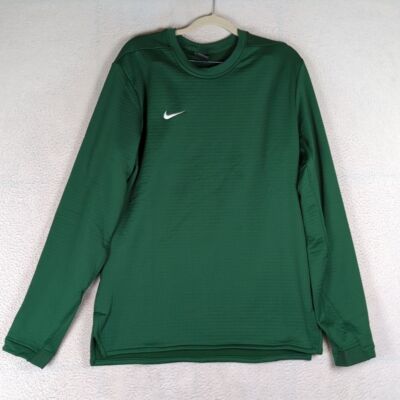 Nike Dri-Fit Men's Green Football Athletic Waffle Lined Long Sleeve Sweatshirt M
