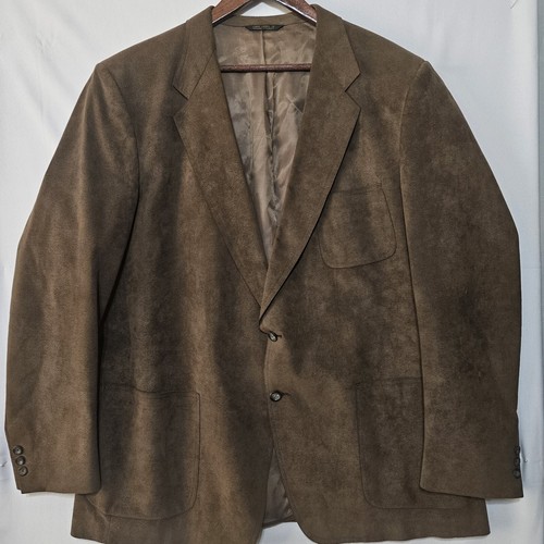 Kingsridge Imperial Barths Brown Suede Blazer Sport Coat Jacket 50" Chest USA - Picture 16 of 16