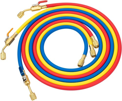 #ad Yellow Jacket Plus II 29986 – 72quot; Ball Valve Hoses 1 4quot; Set of 3 $49.99