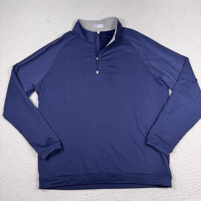#ad Peter Millar Beaumont Performance Quarter Zip Navy Blue Men’s XL Golf Flaw *Read $26.99
