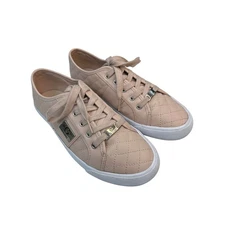 G By Guess Women's Quilted Low Top Lace Up Sneakers Pink SZ 9
