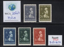 WC1_32647 NETHERLANDS. 1940 CHILDREN WELFARE semi-postal set. Sc.B129-B133. MVLH
