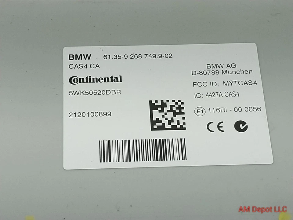 BMW 535i 550i GT 2012 F07 CAS módulo de control CAS4 con llavero 61359268749 Foto 3 de 4