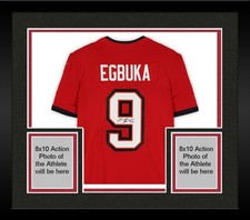 Framed Emeka Egbuka Tampa Bay Buccaneers Autographed Nike Red Limited Jersey