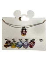 Disney Parks Enamel 6 Charm Necklace Mickey/Minnie/Pluto/Daisy  Donald READ