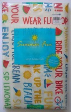 Summer Fun Vinyl Tablecloth 52" x 90" Oblong Summertime Design NIP