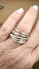 VTG Sterling Silver Twisted Multi Band Sculptural Modern Ring Sz 8.5- 12.4Gram