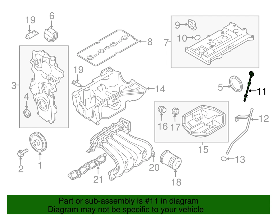 Nissan NV200 2013-2021 genuino - varilla de medición 11140-JD00A Foto 2 de 2