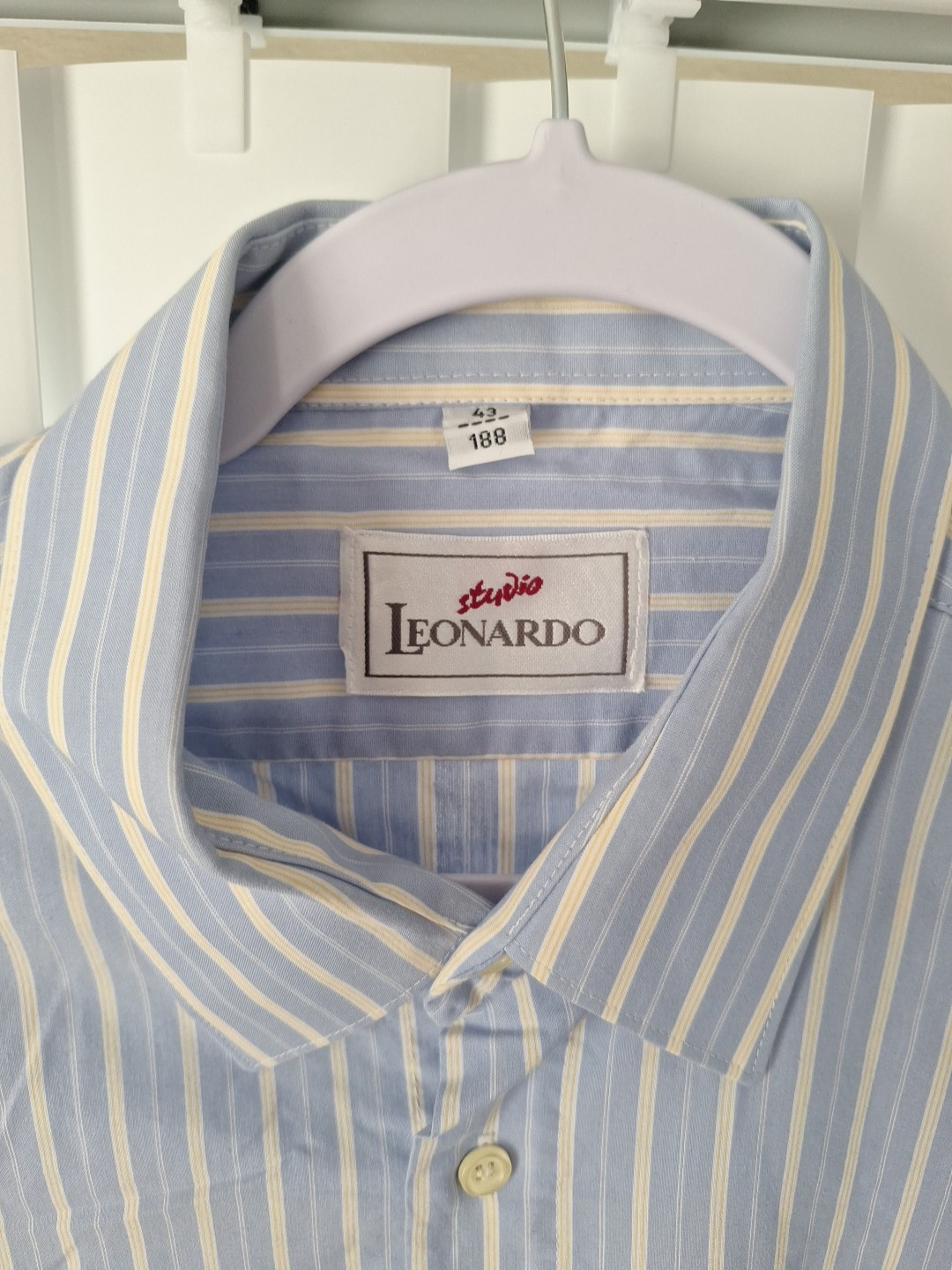 Mens Size 43 188 Studio Leonardo Striped Button Front Dress Shirt image 3
