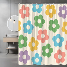 Cute Floral Shower Curtain for Kids Bathroom Decor