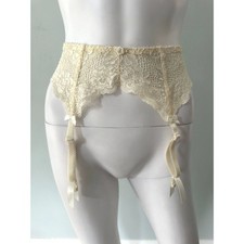 Vintage Victoria's Secret Lace Garter Belt Ivory Cream Bridal Coquette size S