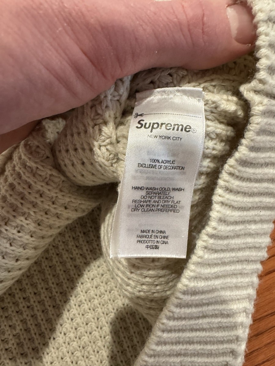Supreme Waffle Small Box Logo Sweater Stone Large Cream | eBay Supreme Waffle Small Box Logo Sweater Stone Large Cream | eBay