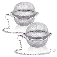 2PCS Stainless Steel Mesh Tea Infuser, 2.1 Inch Tea Ball, Strainer Tea Diffus...