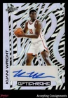 2022-23 Leaf OptiChrome Prismatic Zebra #BAKW2 Kijani Wright 3/3 ROOKIE AUTO