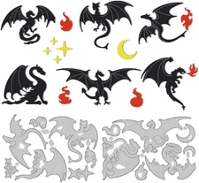 Western Dragons Die Cuts for Card Making, Pterosaur Carbon Steel Cutting Dies St