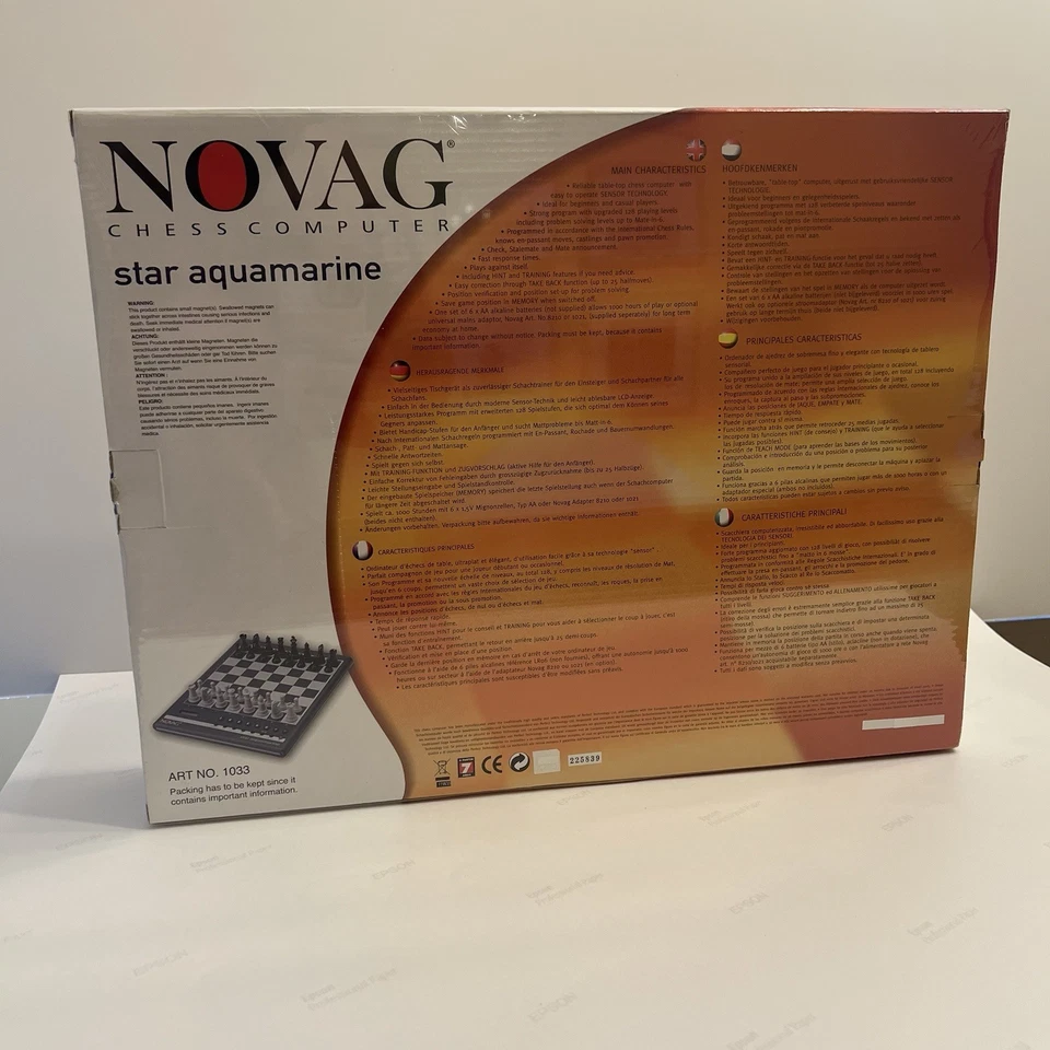 Novag Star Aquamarine Chess Computer - Factory Sealed NOS Rare Vintage - Image 3 of 4