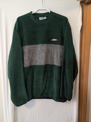 Bike Sweatshirt Men Size L Green/Blk Fleece Performance Streetwear Casual 90's