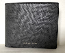 New Michael Kors Harrison Men's Slim Billfold Wallet Leather Greyhound