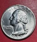1953D Choice Uncirculated US Washington SILVER Quarter! "Denver" Mint! Old Coin!