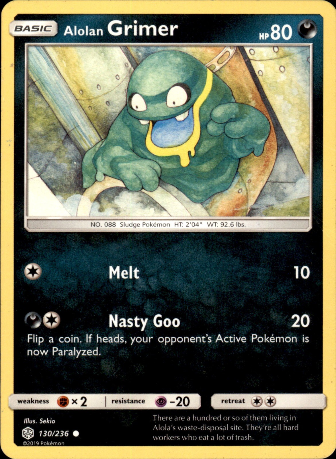 Alolan Grimer 130/236 - Pokemon SM - Cosmic Eclipse - LP