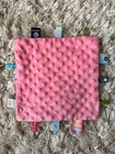 Insular Taggies tag Blanket Baby Pink Security Comforter 25cm x 25cm Minky