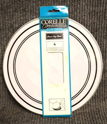 NEW Corelle Coordinates Classic Cafe Black Burner Covers  Round - (2) 10'' (2) 8''