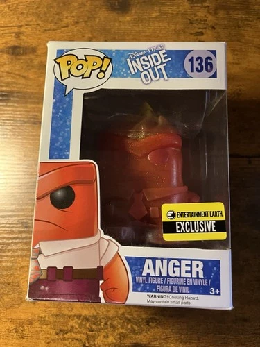 Funko Pop! Vinyl Figure Pixar Anger Glitter Entertainment Earth Exclusive #136