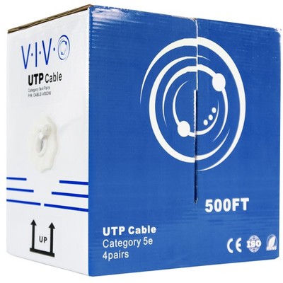 VIVO White 500ft Bulk Cat5e LAN Ethernet Cable / Wire UTP Pull Box