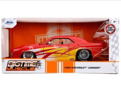 1969 CHEVROLET CAMARO RED W/GRAPHICS 1/24 DIECAST MODEL CAR BY